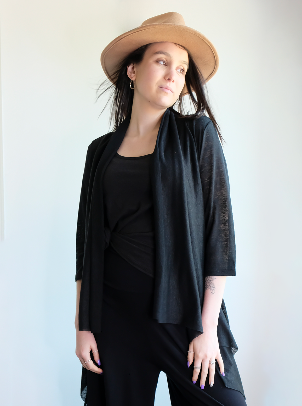 7 IN 1 CARDIGAN: 3/4 sleeve linen version