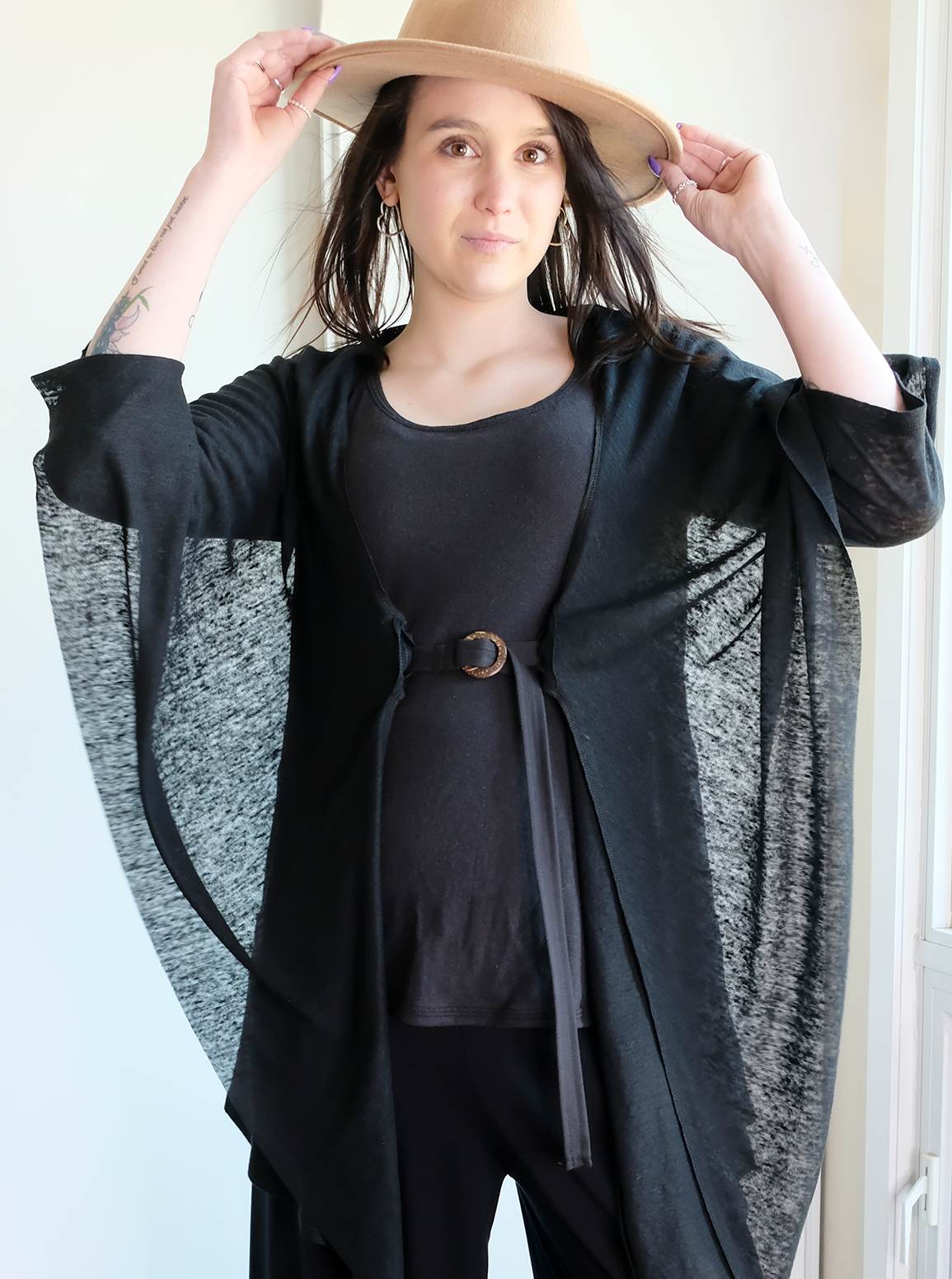 7 IN 1 CARDIGAN: 3/4 sleeve linen version