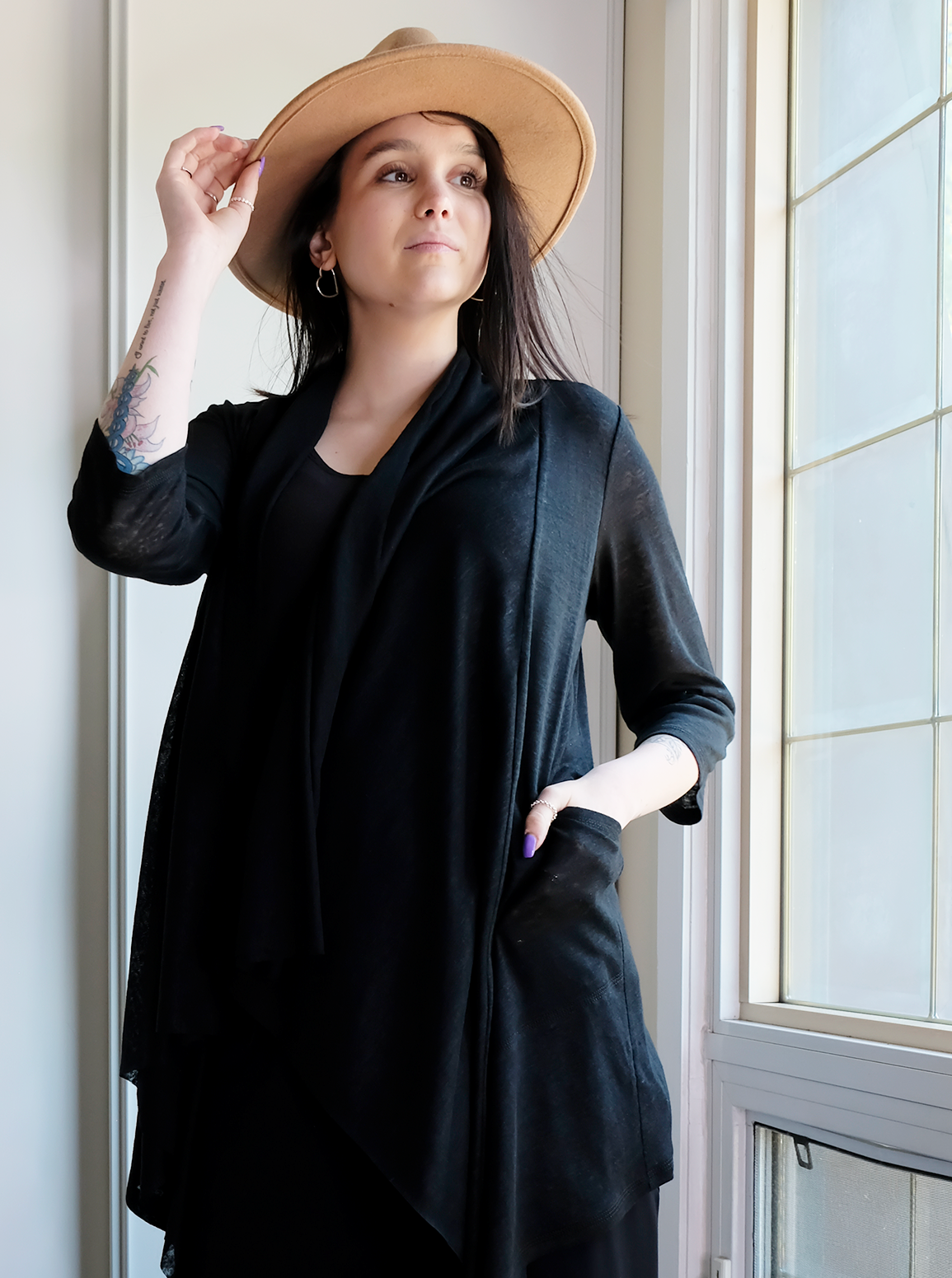 7 IN 1 CARDIGAN: 3/4 sleeve linen version