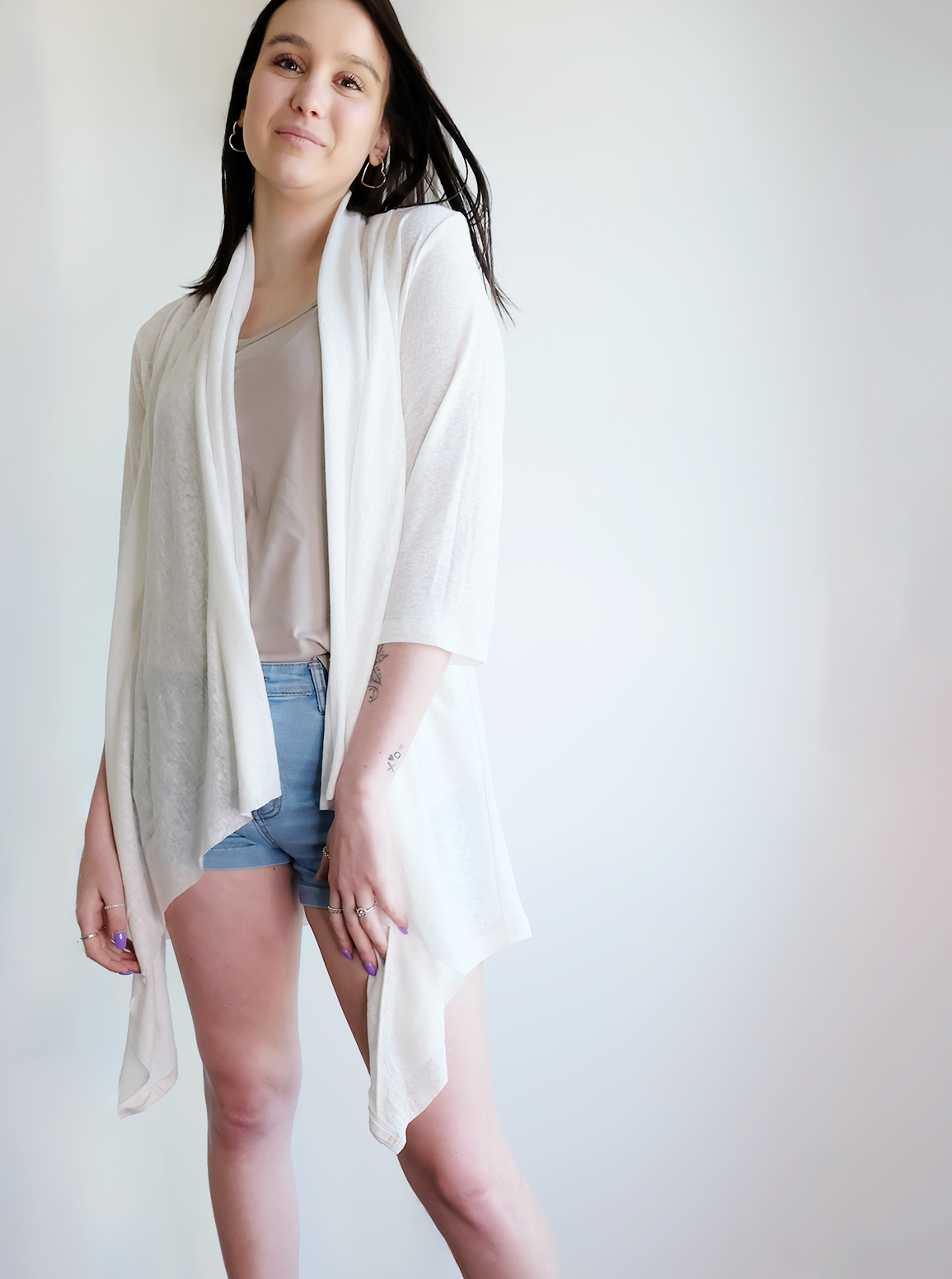 7 IN 1 CARDIGAN: 3/4 sleeve linen version