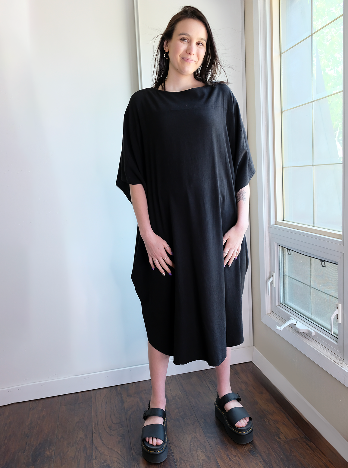 KIMONO SHIRT DRESS WITH POCKETS
