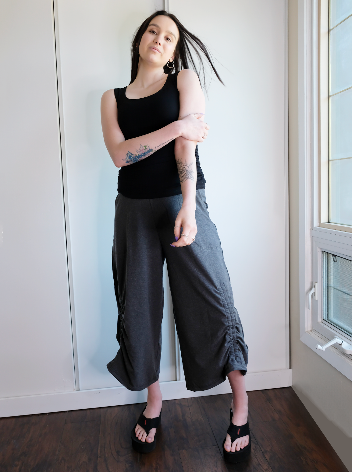 Wide Leg Cropped Pant Capri Made to Order Canadian Made Womens
