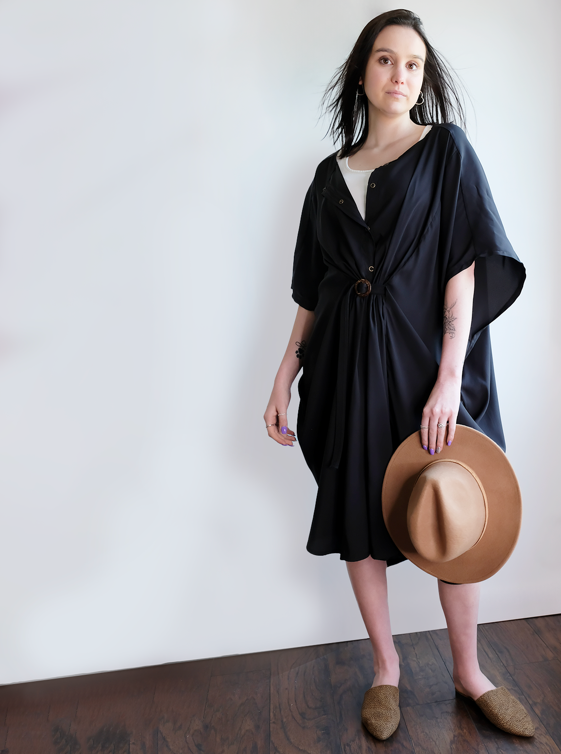 KIMONO SHIRT DRESS WITH POCKETS
