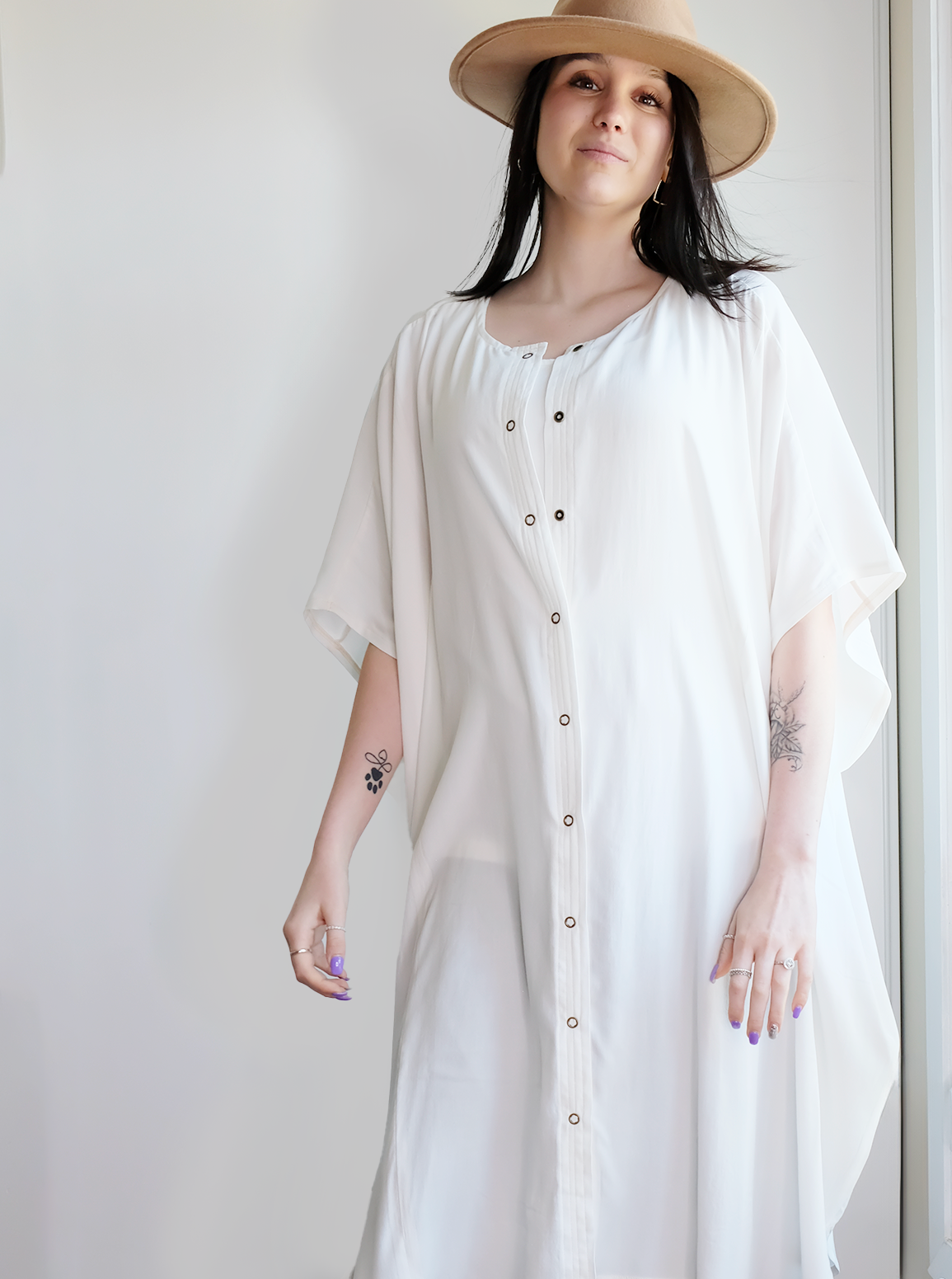 KIMONO SHIRT DRESS WITH POCKETS