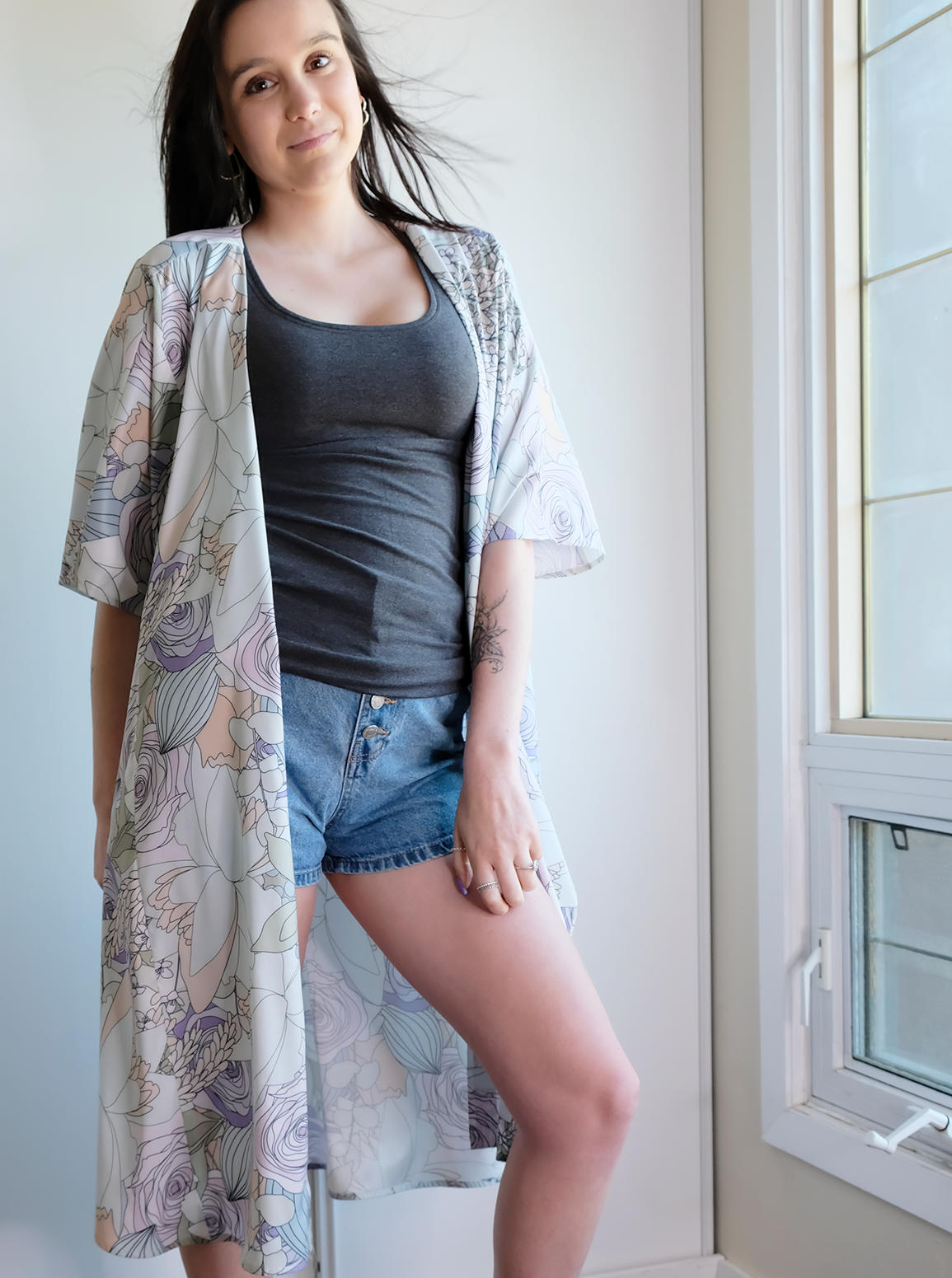 KIMONO SHIRT DRESS WITH POCKETS