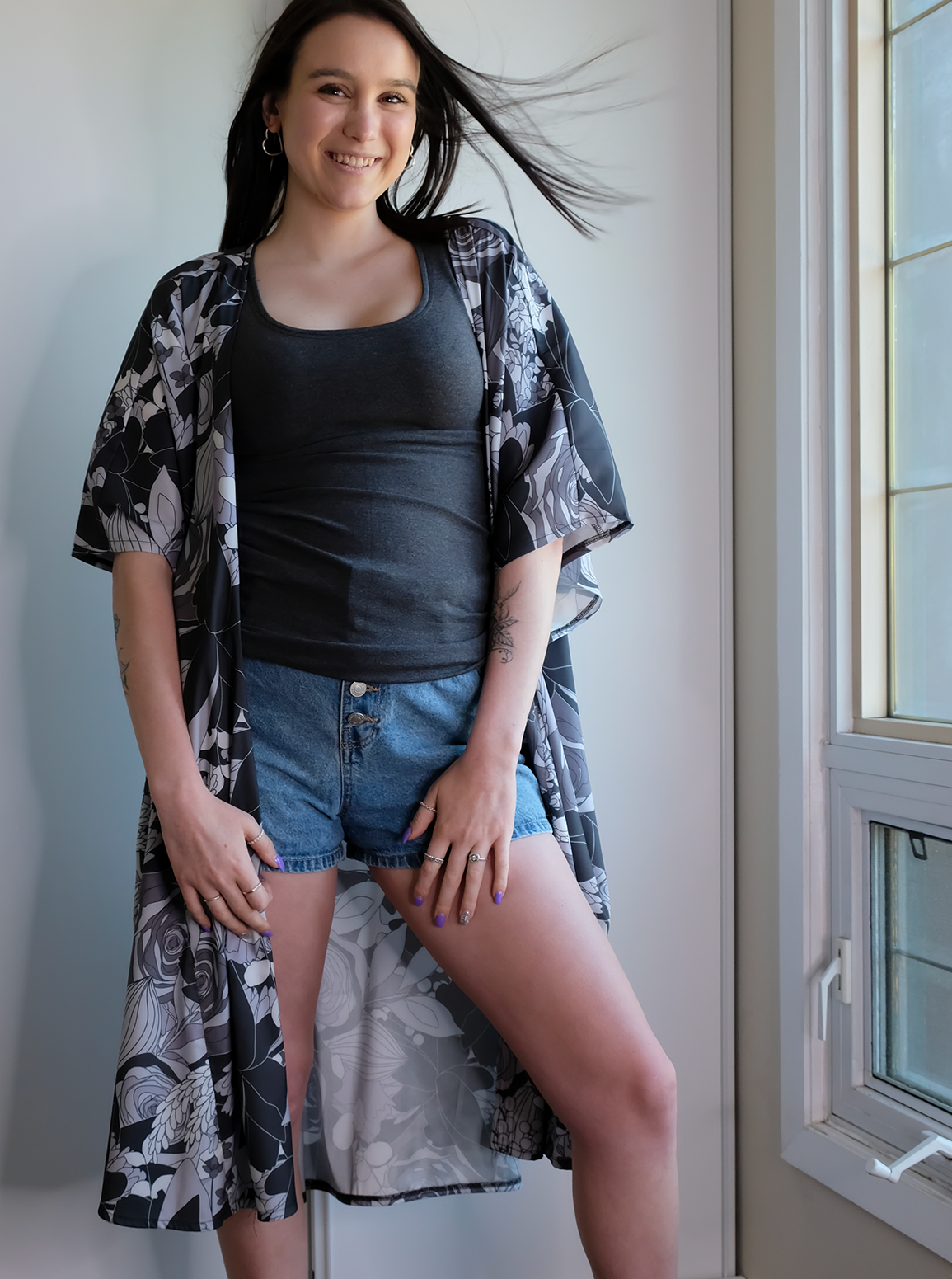 KIMONO SHIRT DRESS WITH POCKETS