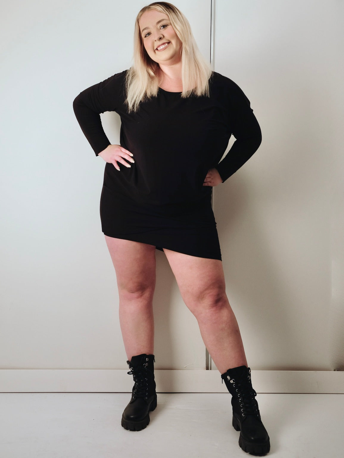 2 IN 1 ASSYMETRIC DRESS LONG SLEEVE