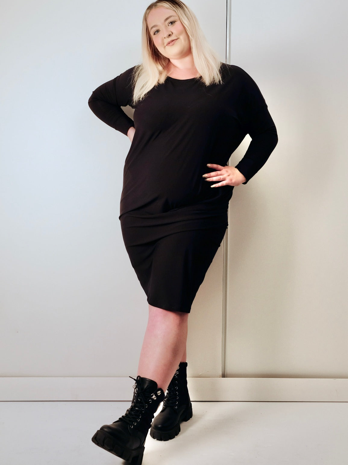 2 IN 1 ASSYMETRIC DRESS LONG SLEEVE