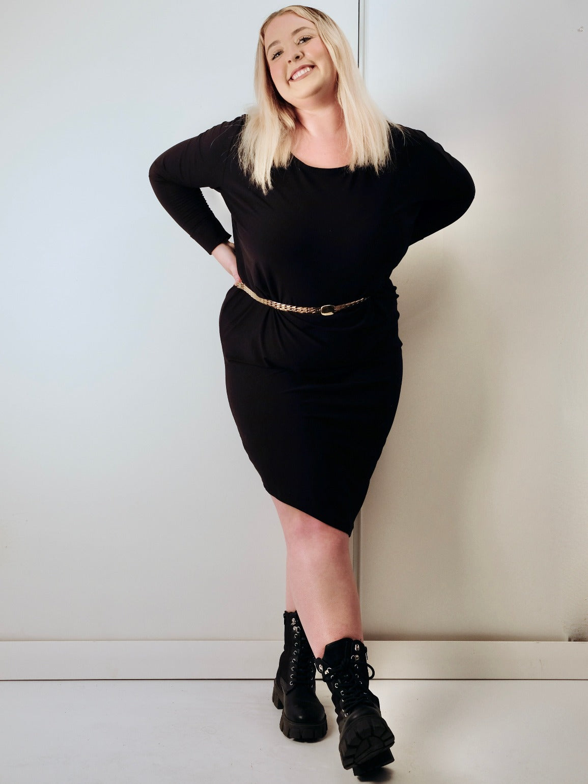 2 IN 1 ASSYMETRIC DRESS LONG SLEEVE