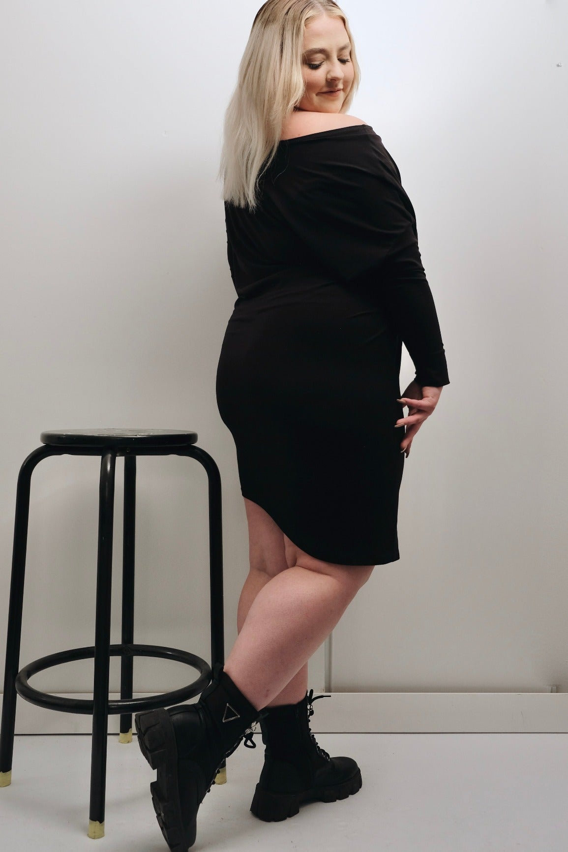 2 IN 1 ASSYMETRIC DRESS LONG SLEEVE