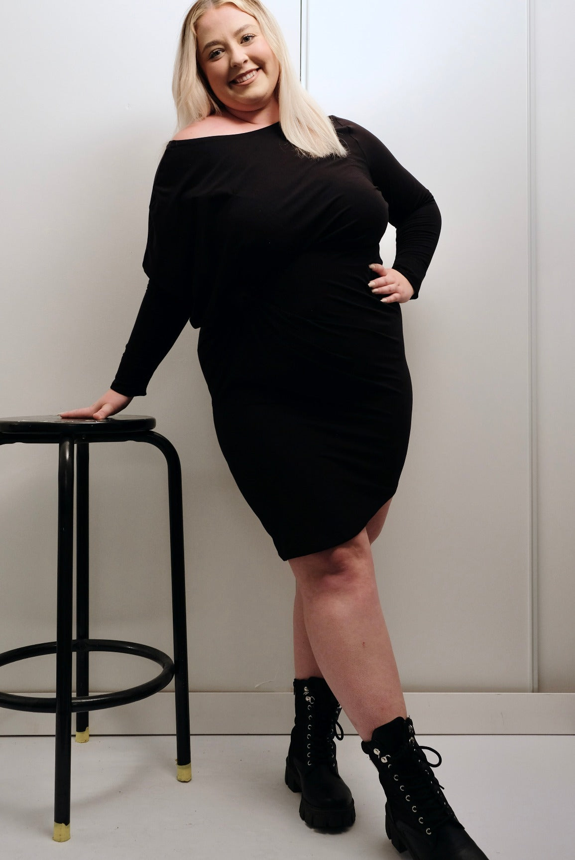 2 IN 1 ASSYMETRIC DRESS LONG SLEEVE