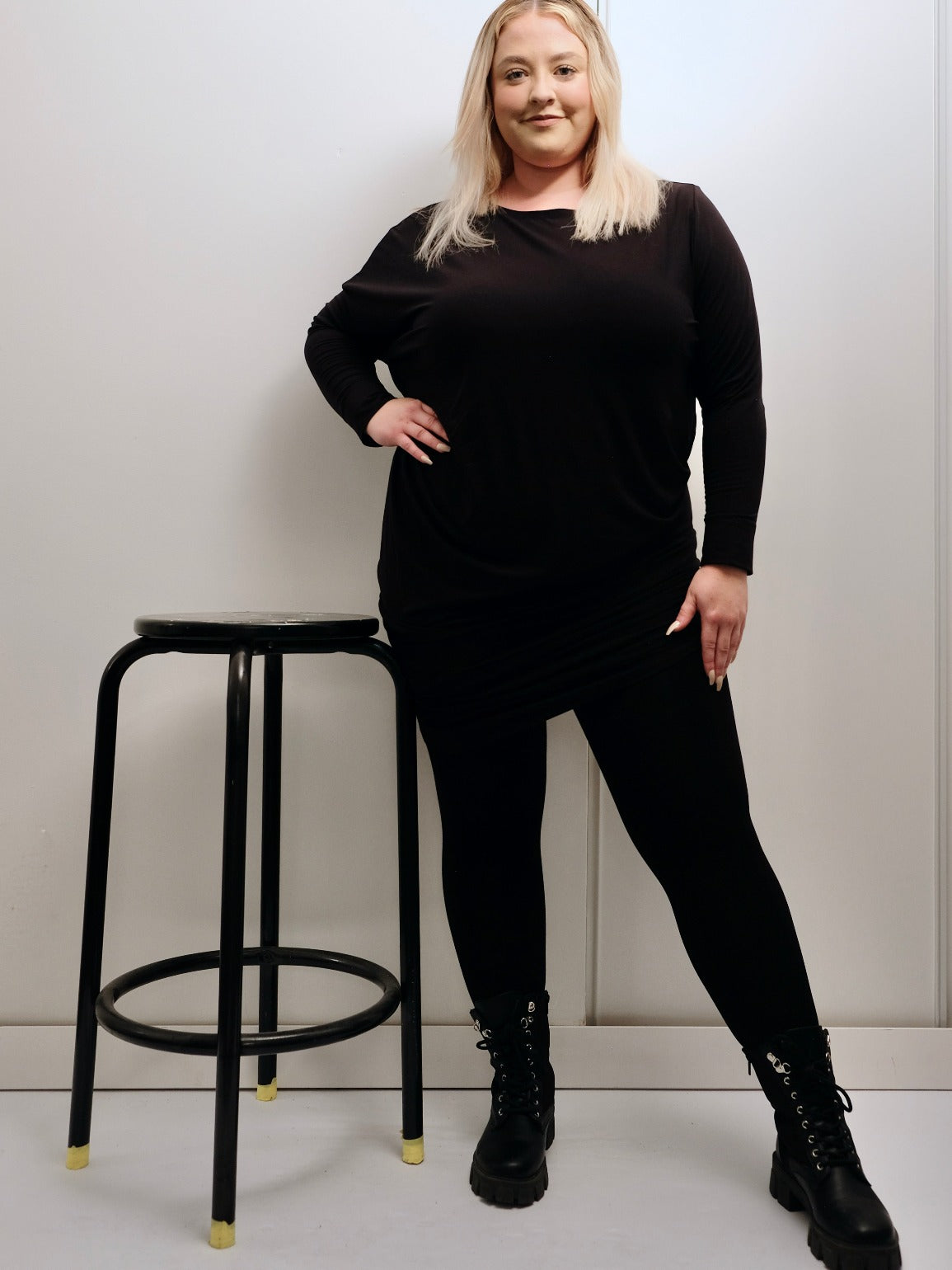 2 IN 1 ASSYMETRIC DRESS LONG SLEEVE