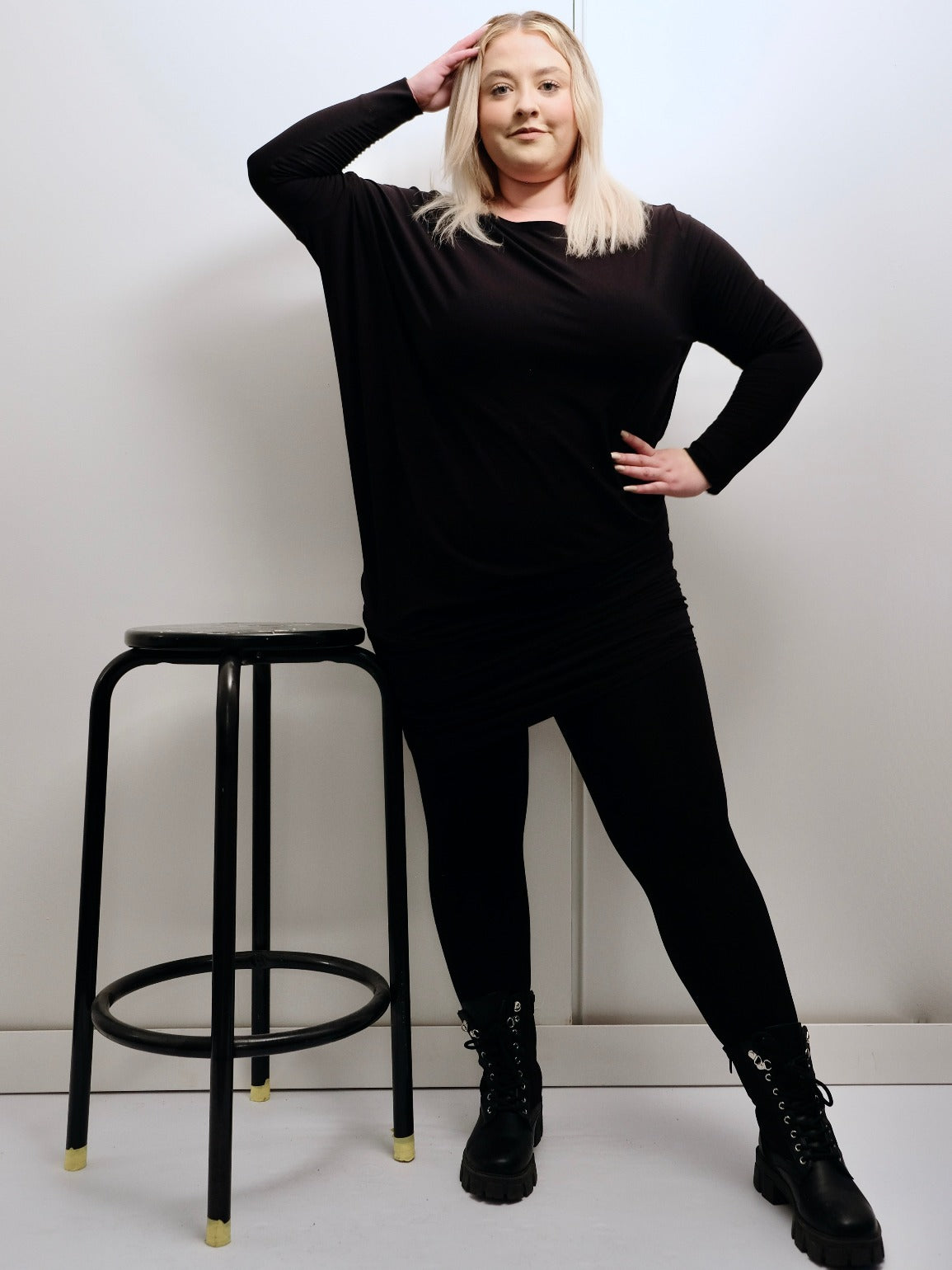 2 IN 1 ASSYMETRIC DRESS LONG SLEEVE