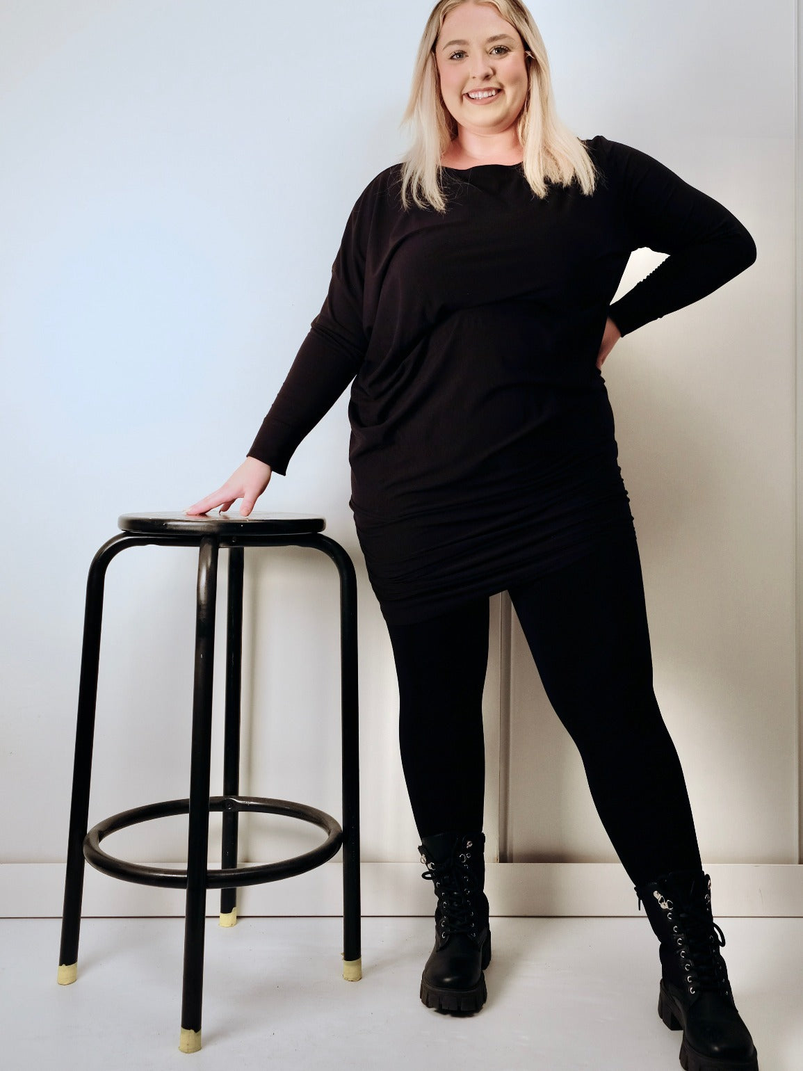 2 IN 1 ASSYMETRIC DRESS LONG SLEEVE